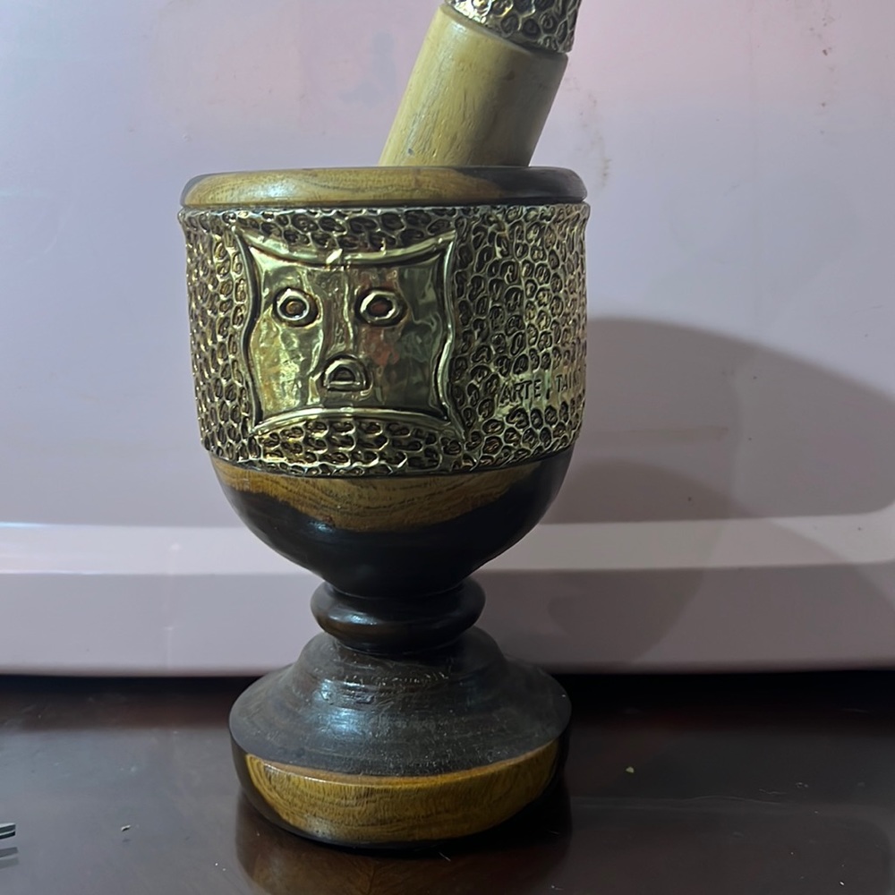 Wooden Hand carved Mortar And Pestle